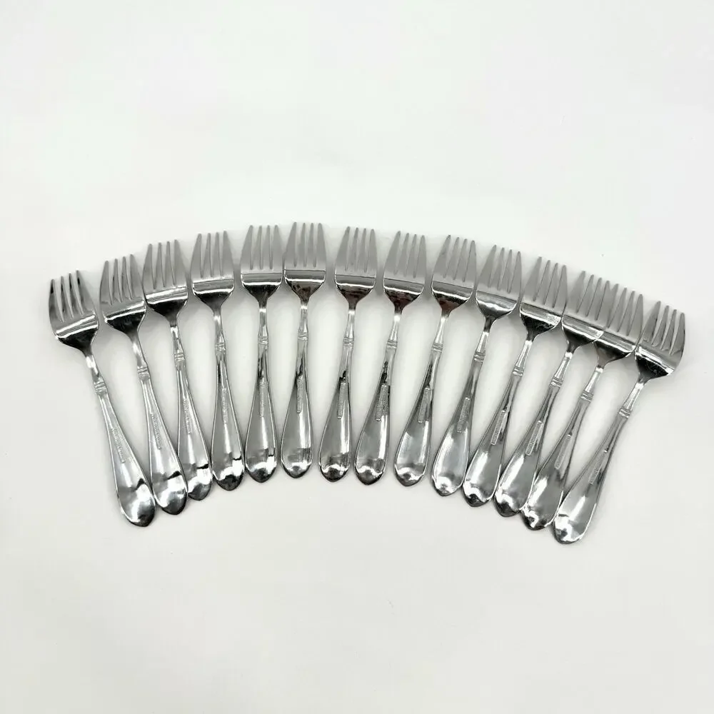 Pfaltzgraff Summerset Lot of 14 Salad Salad Forks 6 7/8 inch Stainless Flatware